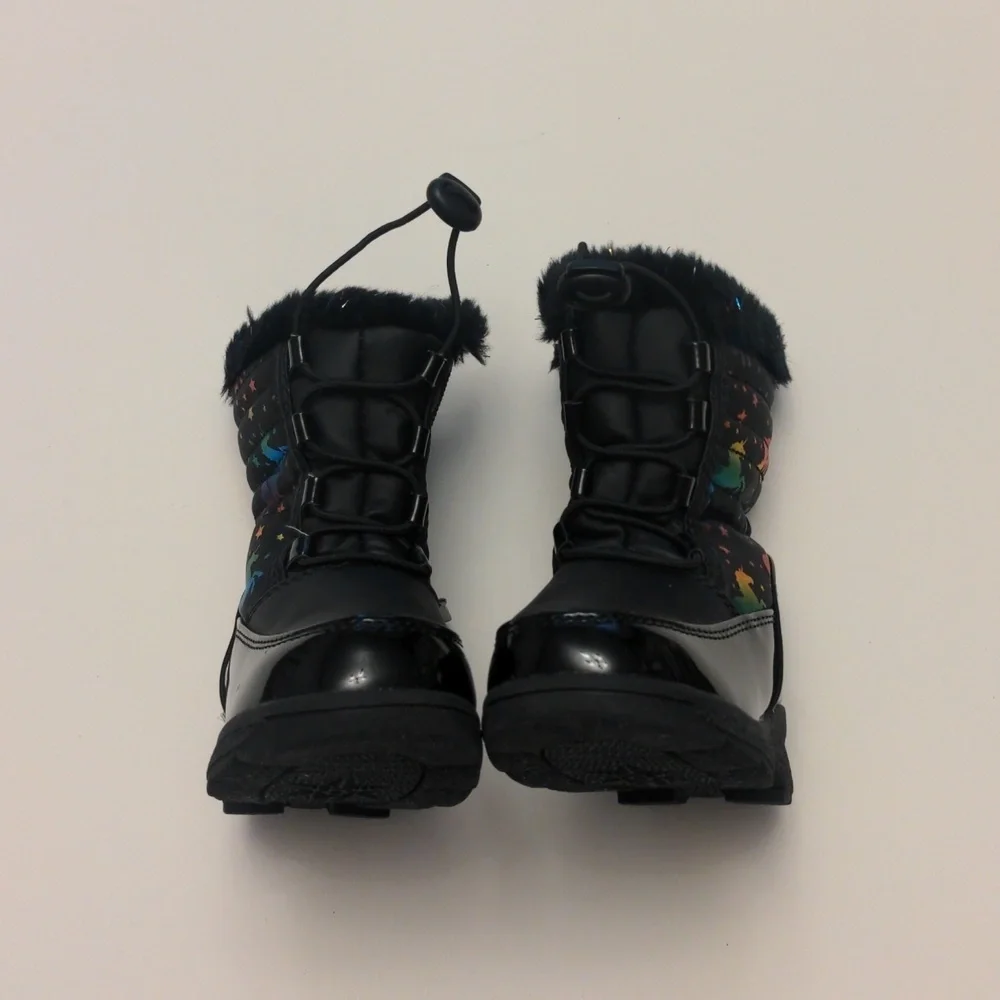 Totes Colorful Star Unicorn Pattern Winter Boots Toddler size 5
